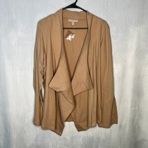 Woman Within Cardigan Khaki Crepe New 14/16